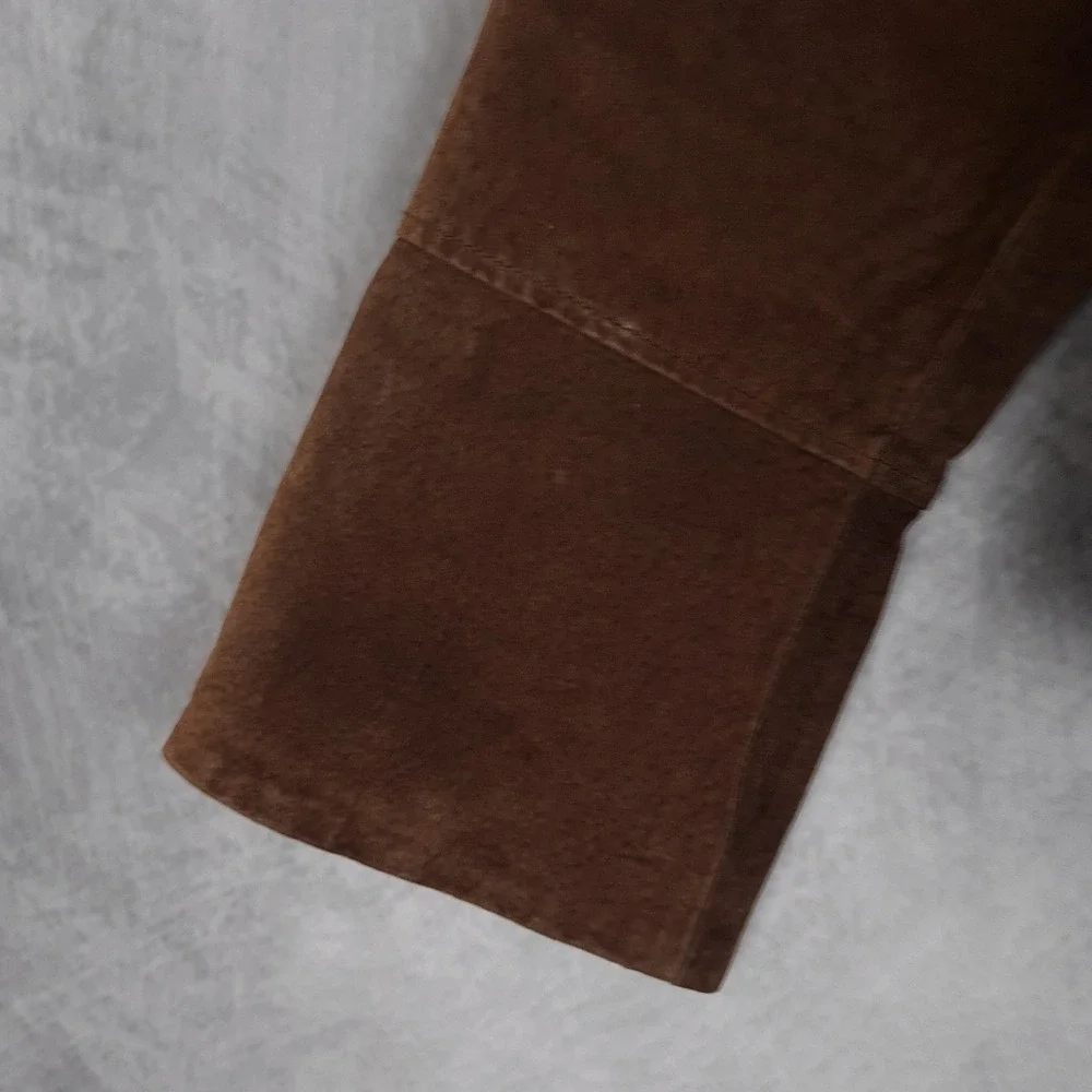 Vintage Y2K Mudd Suede Jacket Womens Large Brown Floral Embroidered Festival - Picture 5 of 16